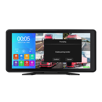 Moniteur DVR vidéo MP5 tactile Bluetooth USB IPoster 10,36 pouces pour caméras avant et arrière 1080P à 360°, dashcam 4 canaux pour camion
