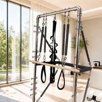 Reformer Pilates Commercial en Alliage d'Aluminium avec Tour de Pilates et Lit Réglable pour Yoga, Fitness et Salle de Sport à Domicile