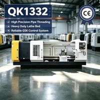 Torno CNC de bancada plana QK1332 para la industria petrolera con controlador GSK, para roscado de tuberías de 80-320 mm para acoplamiento de tubos de revestimiento API