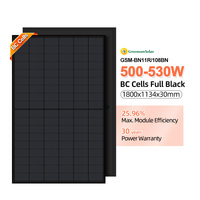 Nouveaux panneaux solaires BC 500W 510W 520W 530W entièrement noirs, modules photovoltaïques à prix avantageux