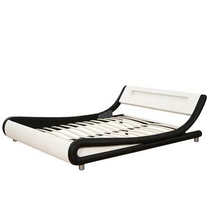 سرير من الجلد بتصميم إيطالي من ويلسون على شكل إنزو مع إضاءة ليد سرير خشبي حجم مزدوج مع لوح طري أثاث منزلي - Product Image 1