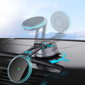 ที่ยึดโทรศัพท์ในรถยนต์แบบแม่เหล็กไร้สาย 15W รุ่นใหม่ แรงดูดสูญญากาศ 360 องศา °   การหมุนแบบเต็มมุมสำหรับกระจกหน้ารถ - Product Image 3