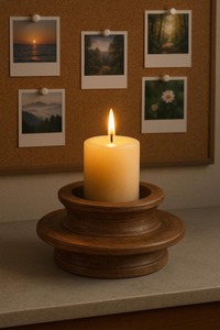 Porte-bougie en bois moderne avec finition lisse, support décoratif pour bougie chauffe-plat pour la chambre à coucher, le salon et le bureau, décoration de la maison - Product Image 6