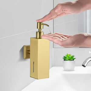 304 in acciaio inossidabile Design moderno con <span class=keywords><strong>supporto</strong></span> a parete Dispenser per <span class=keywords><strong>sapone</strong></span> per le mani quadrato/Dispenser per Shampoo 220ml hotel - Product Image 4