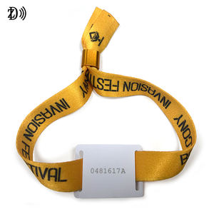Personalizado RFID 13,56 MHz pulsera de tela Festival pulseras de tela tejida para eventos - Product Image 5
