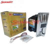 Accepteur de pièces multi-devises SUNWAYT CL-168 en plastique et métal, prise en charge de l'anglais, pour machines à laver, divertissement, jeux, 12V Pulse/RS232