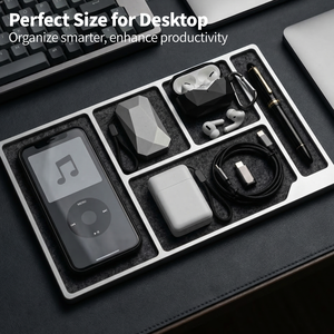 Organizador de Escritorio Elegante Honcam EDC, Bandeja Decorativa para Escritorio de 11.8X7.87 Pulgadas para Mesita de Noche o Cómoda, para Teléfono - Product Image 2