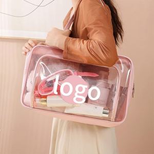 Sac de voyage étanche en PVC transparent à bandoulière unique avec séparation sec-humide pour cosmétiques, idéal pour la natation et le bain - Product Image 2