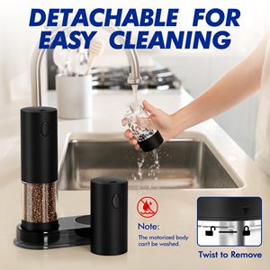 Juego de Molinillos Eléctricos de Sal y Pimienta, Recargables por USB, Automáticos, con Luz <span class=keywords><strong>LED</strong></span>, Capacidad de 100 ml - Product Image 6