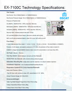 Peralatan dokter hewan, mesin osilat 7100C mesin anestesi hewan dengan isofluran Vaporizer untuk operasi hewan - Product Image 5