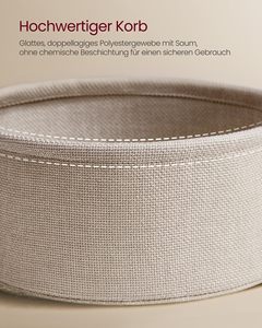 SENYU Modern Round Side <b>Table</b> with Storage Basket for Living Room Furniture, Minimalist Design, White Metal Frame and Fabric Bin - Product Image 5