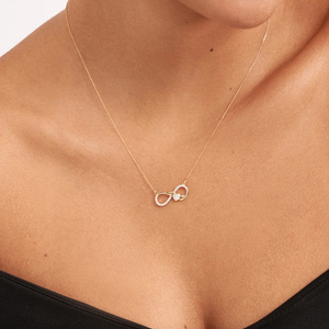 Collier de mariage pour femme CANNER en argent sterling 925, pendentif en forme de cœur avec nœud papillon et chiffre 8 combinés avec zircon, symbole de l'infini - Product Image 6