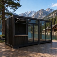 Bureau conteneur préfabriqué 20 pieds à assemblage rapide, prêt à l'emploi, espace de travail portable pour chantier, camp, poste de garde