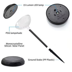 Nouvelle conception de motif, lumière LED solaire imperméable RGB pour jardin, paysage extérieur, pelouse, chemin, piquet lumineux, lampe décorative - Product Image 3