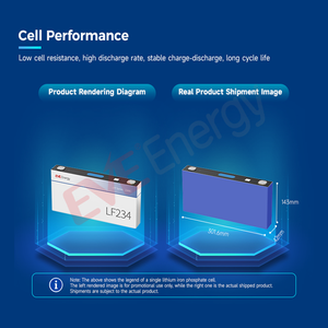 เซลล์แบตเตอรี่ลิเธียมไอออนแบบปริซึม LF234 EVE 3.2V 234ah สำหรับยานพาหนะ LFP - Product Image 2