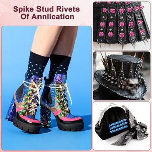 M METERXITY Yards Sew Stitch On Spikes Stud Cone Rows <b>Plastic</b> Gold Spike Rivet With Flat Back Punk Rock Trim Mesh <b>Bead</b> For DIY C - Product Image 4