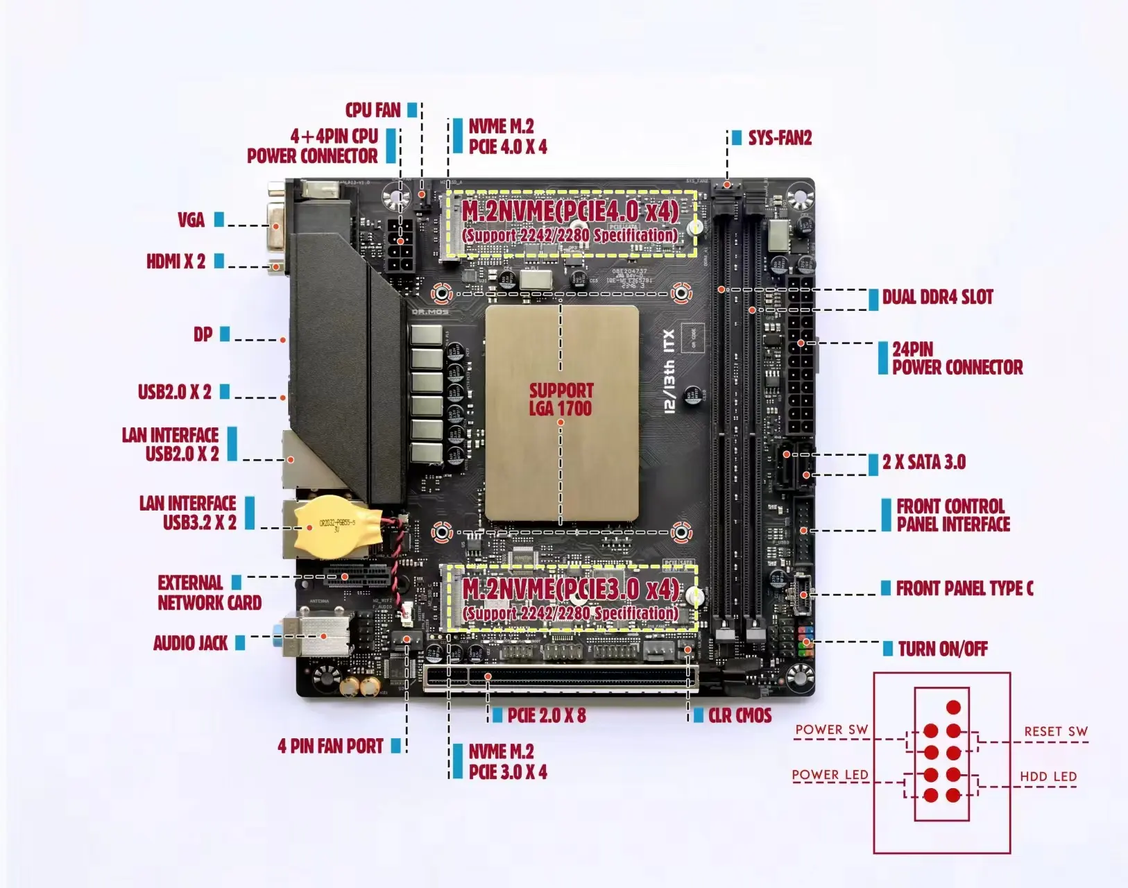 Ddr4デスクトップコンピュータマザーボードI9 12900h Ddr4