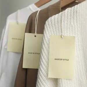 Etiqueta de papel personalizável para tela de pescoço para roupas laváveis e raspagens para roupas e calçados