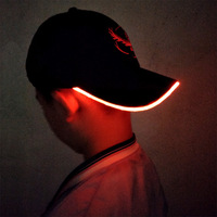 Gorra de Fibra Óptica LED al por Mayor, Gorra Luminosa Informal con Visera, Gorra con Lámpara para Fiestas Nocturnas