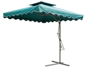 Parapluie de plage en porte-à-faux de soleil chinois imperméable d'été de restaurant de piscine de haute qualité avec la base