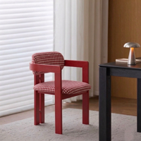 Chaise de salle à manger de luxe haut de gamme en bois massif, style Chanel, fauteuil design, chaise de thé, chaise d'appoint rembourrée en tissu doux pour la maison