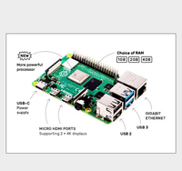 Raspberry Pi 4 Modelo B 2GB 4GB 8GB RAM Quad Core 1.5GHz Placa de Desarrollo para Proyectos Inteligentes Klipper OctoPrint
