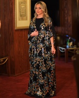 Ensembles Abaya Deux Pièces de Luxe pour Femme, Robe Musulmane Boubou Dubaï, Caftan Marocain, Robe Pailletée Africaine pour Mariage et Fêtes