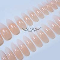Faux Ongles 24 Pièces Longs Stiletto French, Capsules d'Ongles à Coller Couverture Complète, Couleurs Rose Nude, avec Limes et Adhésifs pour Doigts