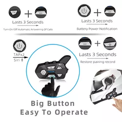 Auriculares BT impermeables para deportes al aire libre, con batería fuerte de 1200 metros de duración para intercomunicador - Product Image 4