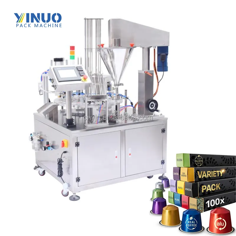 High Speed Aluminum K Cup Coffee Capsules Powder Filling Machine Espresso Capsules Filling Sealing Machine