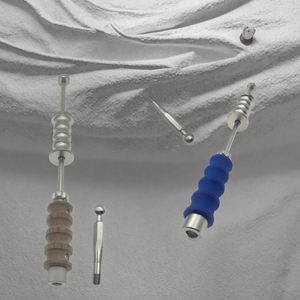 Ensemble d'extracteurs de clous intramédullaires en acier inoxydable, instrument chirurgical orthopédique, outil manuel avec poignées bleues et en bois - Product Image 3