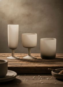 Verre à pied haut et large, vintage, anti-fuite, pour desserts, boissons, café, whisky, cocktails, dégradé de couleurs, givré, à pied court - Product Image 4