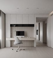 Meuble de maison modulaire en bois écologique moderne et contemporain, bibliothèque, armoire, bureau intégré, fonctionnalité pour le bureau à domicile, l'école
