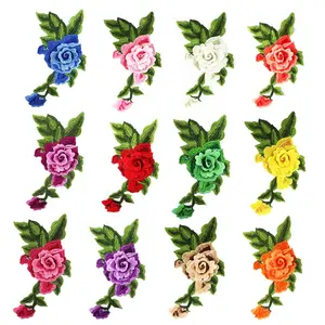New design water soluble 3d embroidery applique DIY garment patches