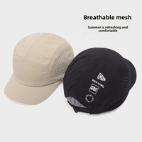 Casquette de sport à 5 panneaux perforée au laser, séchage rapide, avec logo personnalisé, maille respirante, visière courte, pour la course, la pêche, le golf, vente en gros