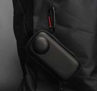 Sac de rangement avec fermeture éclair à demi-ouverture, étui rigide en EVA, pochette de transport protectrice pour caméra d'action Insta360 X3