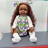Кукла-реборн LH TOYS 2025 Samlok, реалистичная, 55 см, полностью виниловая, силиконовая, на заказ, модель афроамериканской девочки, мягкая игрушка