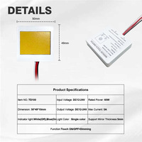 Interrupteur tactile certifié CE RoHS pour miroir LED, interrupteur de commande pour salle de bain d'hôtel