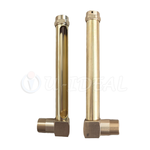 Jauge de niveau d'huile en laiton en forme de <span class=keywords><strong>L</strong></span>, filetage 1/4" 3/8" 1/2", indicateur de niveau à verre de visualisation pour système de lubrification de réservoir hydraulique - Product Image 1