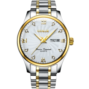 Montre à quartz de luxe pour homme, boîtier en alliage 40 mm, aiguilles lumineuses, résistante à l'eau, bracelet en cuir, cadran en acier inoxydable, vente chaude - Product Image 1