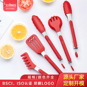 Silicone Food Clip 9-Inch Stainless Steel Heat Resistant For Pasta Hot Pot Baking BBQ Steak - Product Image 2