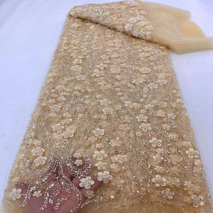 Tốt nhất hot thời trang Pháp Tulle <span class=keywords><strong>Net</strong></span> sequin thêu giá của khác nhau và nhiều màu sắc lưới vải - Product Image 4