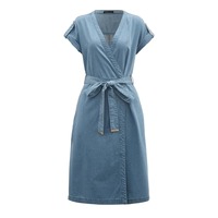 Vente chaude Denim vêtements pour femmes moins cher couleur unie mince dames robes en jean formelles 2025