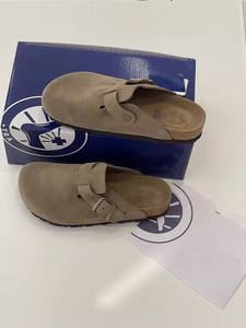 Allemagne Boston Clog Mocassin Pantoufles Cuir de vachette Daim Eva <span class=keywords><strong>Plastique</strong></span> Cuir Soft Slip-on Plate-forme élastique Toutes saisons - Product Image 4