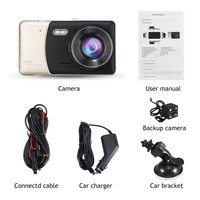 Mini Dash Cam Voor Auto Voor Achter Dual Auto Camera 4 "1080P Rijden Recorder Groothoek Met Backup camera G-Sensor Loop Recording
