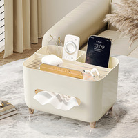 Boîte à mouchoirs et à serviettes en plastique PP haut de gamme, salon, table basse, télécommande, rangement de bureau, design luxueux