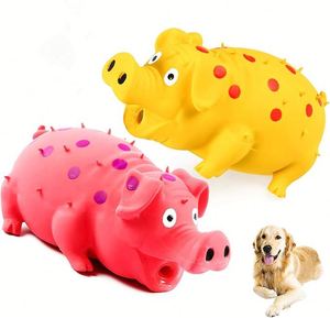 Juguetes para Perros con Sonido de Cerdo, Juguetes Masticables de Goma Resistentes con Sonidos de Gemidos y Ronquidos para Perros, Juguete Interactivo de Látex para Cachorros - Product Image 1