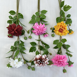 Fleurs artificielles Meiyu Craft, fleurs de dahlia en tissu de soie 3D, rose, décorations pour mariage et maison - Product Image 4