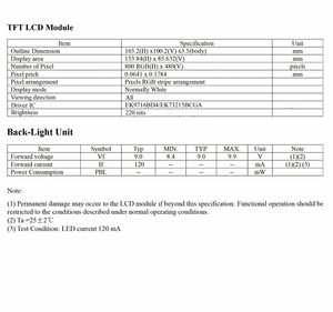 3日リードタイム800x480 TN 6:00 24ビットRGBインターフェイス50ピンFPCコネクタ7インチTFT液晶ディスプレイ - Product Image 4