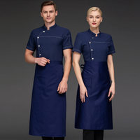 Op Maat Gemaakte Moderne Professionele Dames Zwart Grijs Cateringuniform Linnen Chef-Jas Jas Dragen Pak Kleding